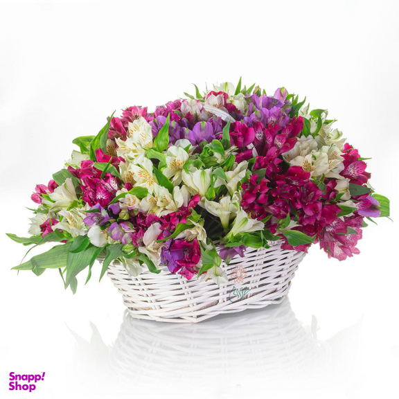 سبد گل آلسترومریا رنگارنگ (بزرگ)