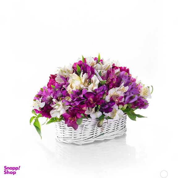 سبد گل آلسترومریا رنگارنگ ( کوچک )