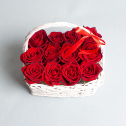 سبد گل رز هلندی 12 عددی
