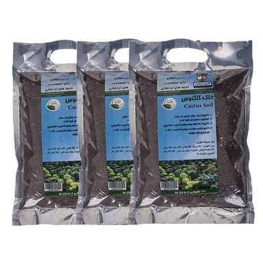خاک کاکتوس 2 کیلوگرمی شرکت گلباران سبز گیلان بسته 3 عددی