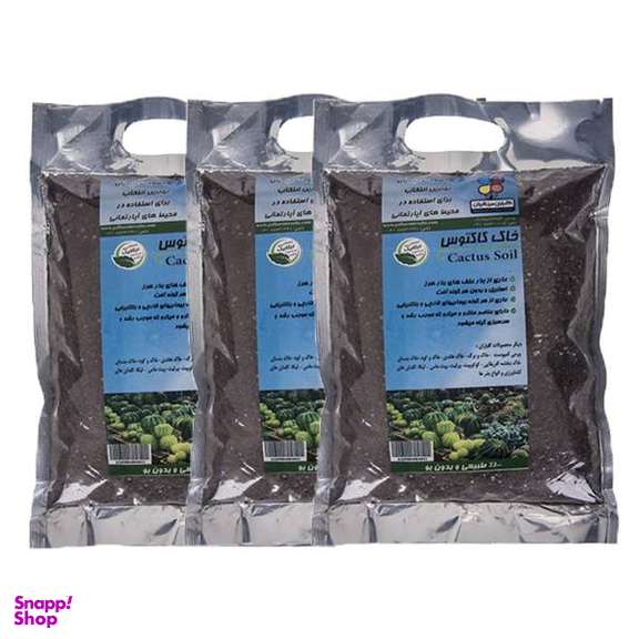 خاک کاکتوس 2 کیلوگرمی شرکت گلباران سبز گیلان بسته 3 عددی