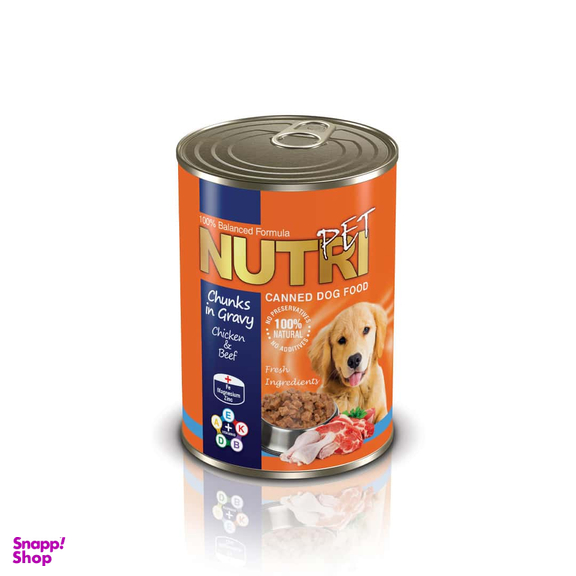 کنسرو چانک مرغ و گوشت قرمز مخصوص سگ نوتری پت (Nutripet) وزن 425 گرم