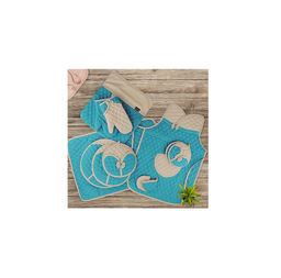 سرویس پارچه ای آشپزخانه 12 تکه لالاروژ (Lalaroje) مدل گلبرگ