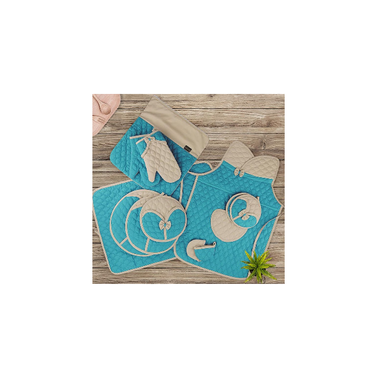 سرویس پارچه ای آشپزخانه 12 تکه لالاروژ (Lalaroje) مدل گلبرگ