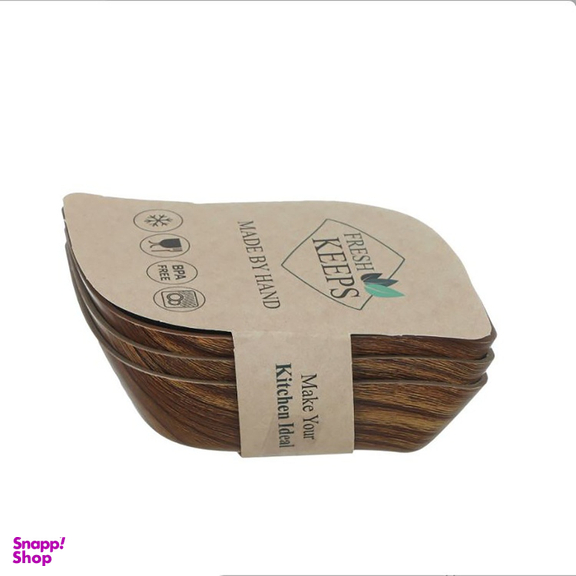 کاسه فرش کیپس (Fresh Keeps) طرح چوب مدل گلبرگ بسته 3 عددی