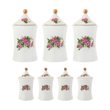 سرویس پاسماوری 14 پارچه شرکت صنایع چینی تقدیس (Taghdis Porcelain Co) طرح گل سرخ
