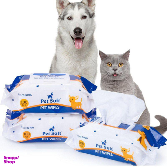 دستمال مرطوب سگ و گربه پت سافت (Pet Soft) مدل 001