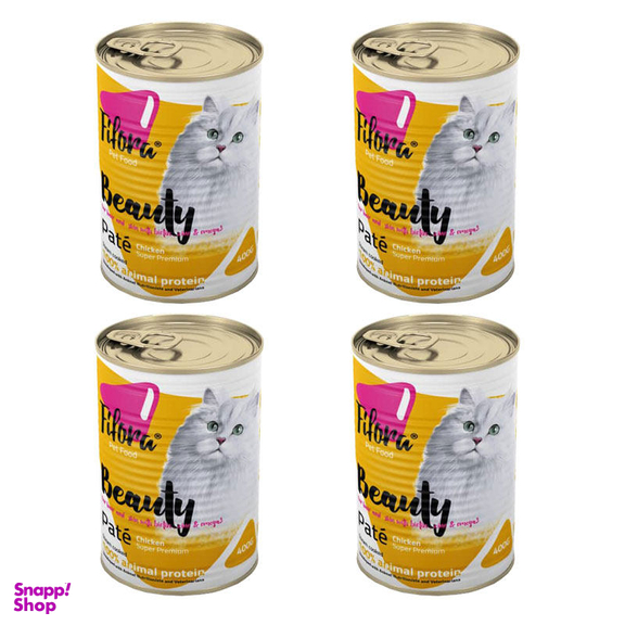 کنسرو غذای گربه فیفورا (Fifora) مدل Beauty Chicken وزن 400 گرم بسته 4 عددی