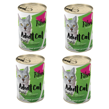 کنسرو غذای گربه فیفورا (Fifora) مدل Veal وزن 400 گرم بسته 4 عددی
