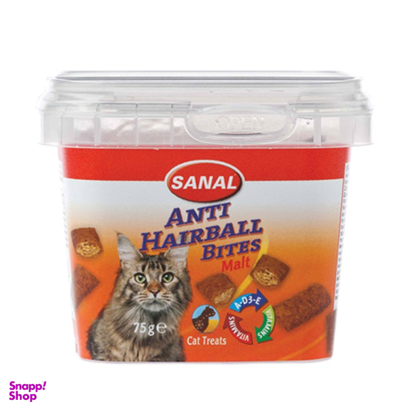 غذا تشویقی و مکمل غذایی گربه سانال (Sanal) مدل Anti Hairball وزن 75 گرم