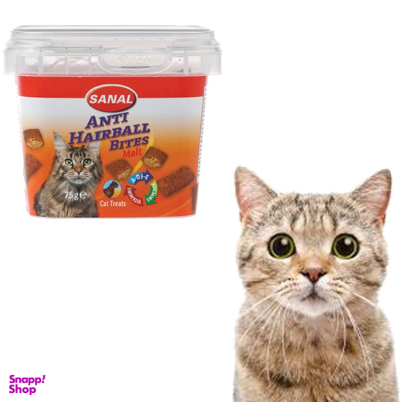 غذا تشویقی و مکمل غذایی گربه سانال (Sanal) مدل Anti Hairball وزن 75 گرم