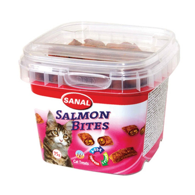تشویقی و مکمل غذایی مغزدار گربه سانال مدل Salmon Bites وزن 75 گرم
