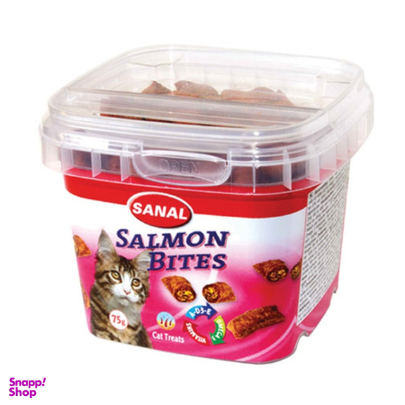 تشویقی و مکمل غذایی مغزدار گربه سانال مدل Salmon Bites وزن 75 گرم
