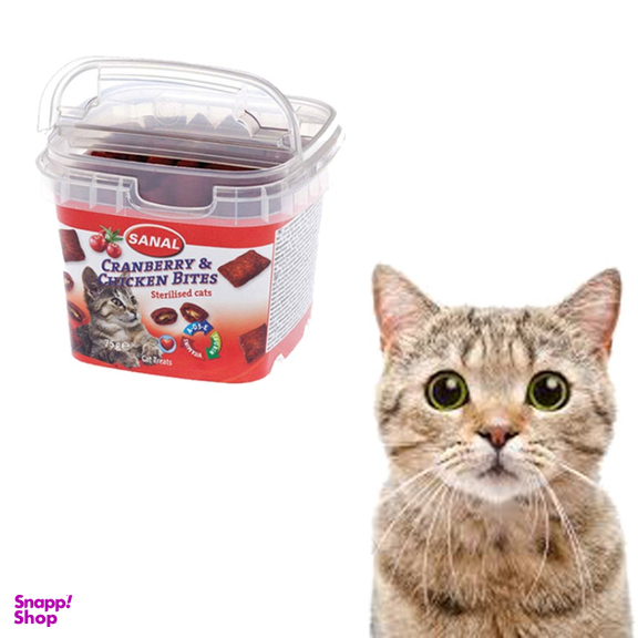 غذا تشویقی گربه سانال (Sanal) مدل Cranberry and Chicken Bites وزن 75 گرم