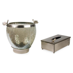 ست سطل و جا دستمال سالینو مدل پروانه نقره ای کد N-417413