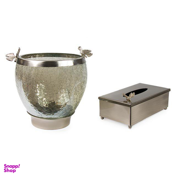 ست سطل و جا دستمال سالینو مدل پروانه نقره ای کد N-417413