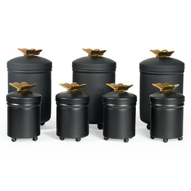 ست جا ادویه 7 پارچه سالینو (Salino) مدل پروانه مشکی کد M-4021