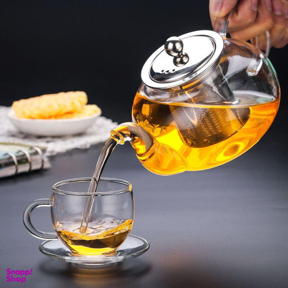قوری پیرکس مدل صافی استیل گنجایش 800 سی سی