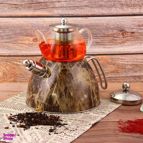 ست کتری و قوری لورنزا (Lorenzo) طرح ماربل کد 3030
