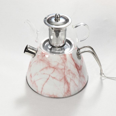 ست کتری و قوری لورنزا (Lorenzo) طرح ماربل کد 3050