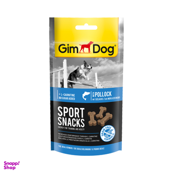 اسنک تشویقی استخوانی سگ جیم داگ (Gim Dog) با طعم ذغال ماهی GimDog Sport Snack Pollock وزن 60 گرم