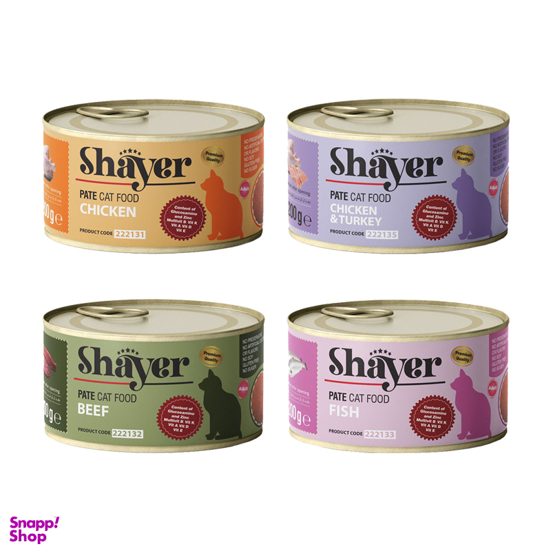 بسته کنسرو غذای گربه شایر مدل Pate Pack وزن 200 گرم مجموعه 4 عددی