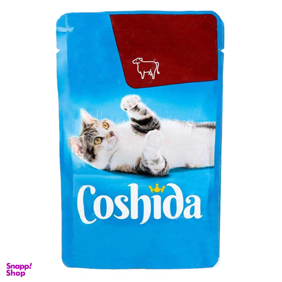 پوچ گربه کوشیدا (Coshida) مدل Beef Chunk in Gravy وزن 100 گرم