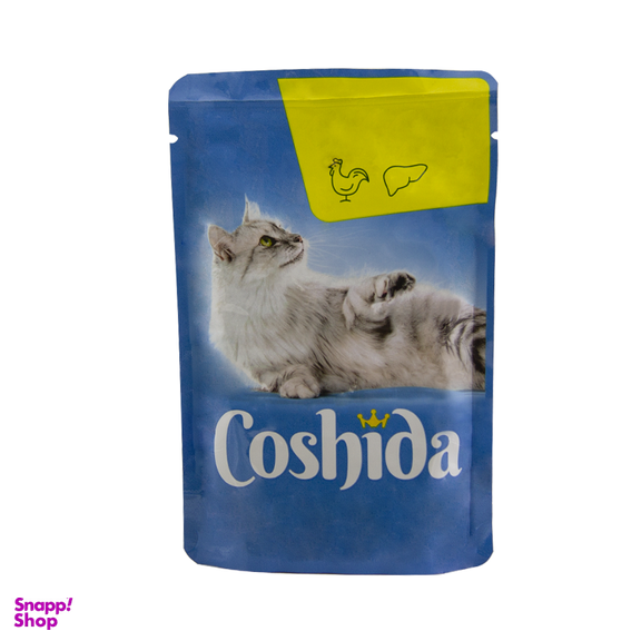 پوچ گربه کوشیدا (Coshida) مدل Chicken & Liver in Jelly وزن 100 گرم