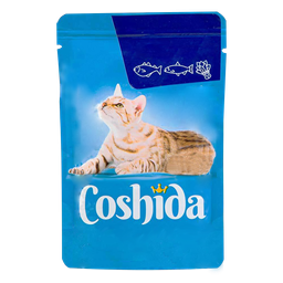 پوچ گربه کوشیدا (Coshida) مدل Pollock & Trout in Spinach Jelly وزن 100 گرم