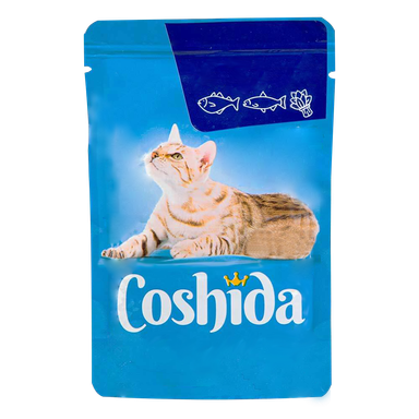 پوچ گربه کوشیدا (Coshida) مدل Pollock & Trout in Spinach Jelly وزن 100 گرم