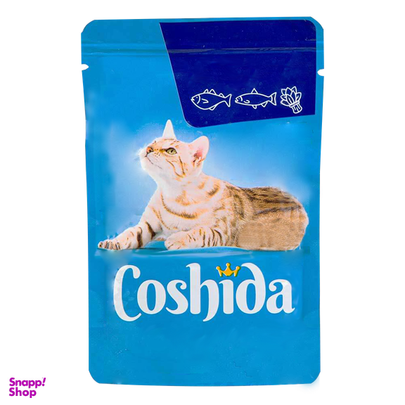 پوچ گربه کوشیدا (Coshida) مدل Pollock & Trout in Spinach Jelly وزن 100 گرم