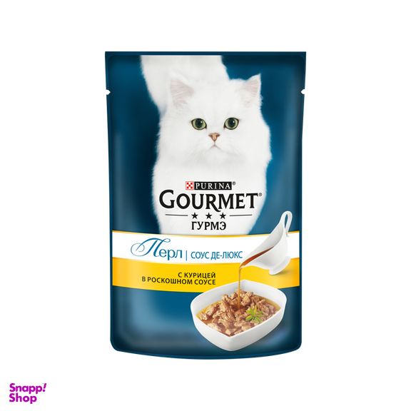 پوچ گربه گورمت (Gourmet) با طعم مرغ مدل Gourmet Perle Chicken وزن 85 گرم