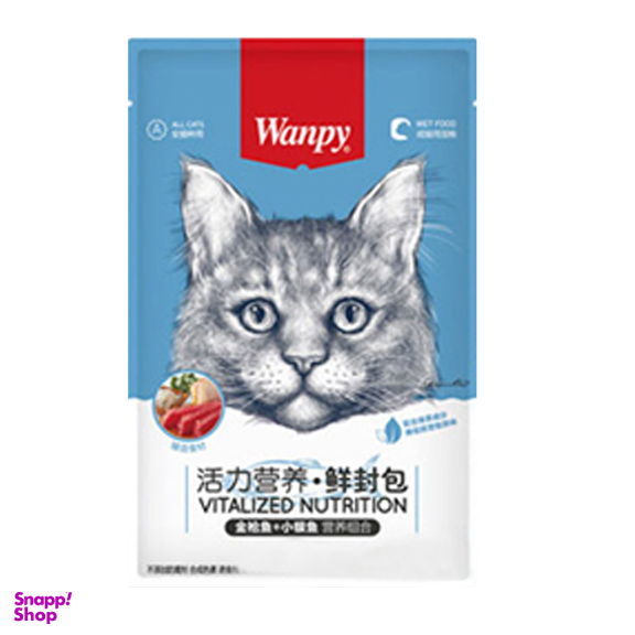 پوچ گربه ونپی (Wanpy) مدل Tuna and Whitebait وزن 80 گرم