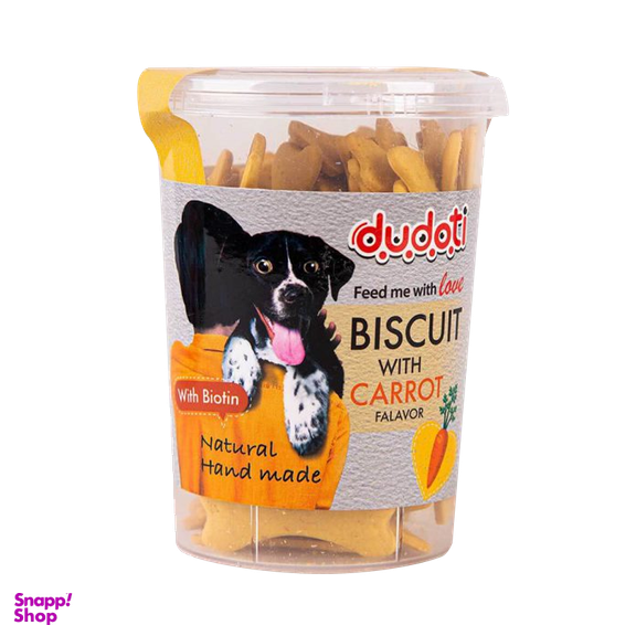 تشویقی بیسکوییت سگ دودوتی (Dudoti) با طعم هویج وزن 150g