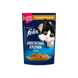 پوچ گربه فلیکس (Felix) با طعم بوقلمون مدل Felix Turkey وزن 85 گرم