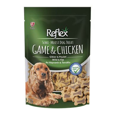 تشویقی سگ رفلکس (Reflex) مدل Game & Chicken وزن 150 گرم