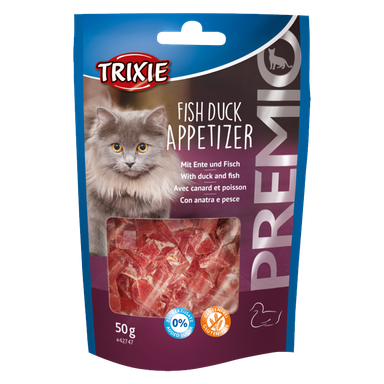تشویقی گربه تریکسی (Trixie) مدل Fish Duck Appetizer با طعم ماهی و اردک وزن 50 گرم