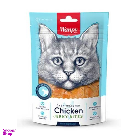 تشویقی گربه ونپی مدل Chicken Crispy Jerky bites وزن 25 گرم