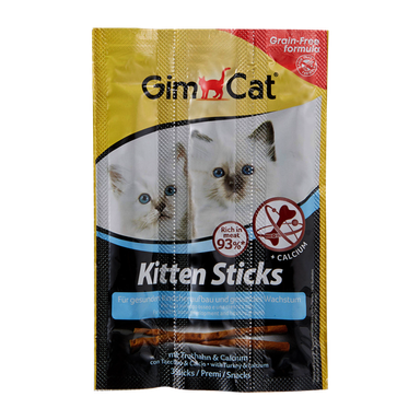 تشویقی مدادی بچه گربه جیم کت (Gim Cat) با طعم بوقلمون مدل GimCat Kitten Turkey Stick بسته 3 عددی