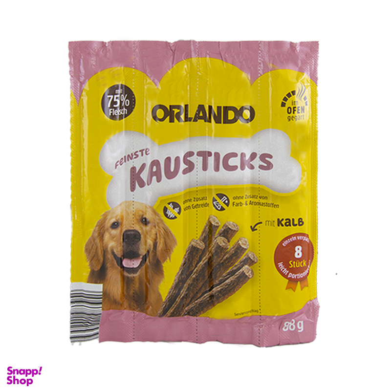 تشویقی مدادی سگ اورلاندو (Orlando) با طعم گوشت گوساله مدل Orlando Stick Veal بسته 4 عددی