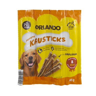 تشویقی مدادی سگ اورلاندو (Orlando) با طعم مرغ مدل Orlando Stick Poultry بسته 4 عددی