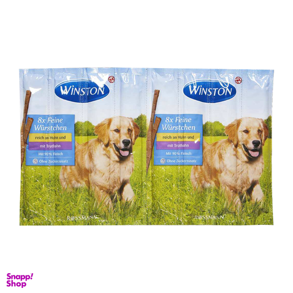 تشویقی مدادی سگ وینستون (Winston) با طعم مرغ و بوقلمون مدل Winston Stick Chicken & Turkey بسته 8 عددی