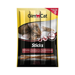 تشویقی مدادی گربه جیم کت (Gim Cat) با طعم بوقلمون و خرگوش مدل GimCat Sticks Turkey & Rabbit بسته 5 عددی