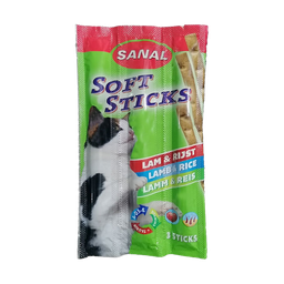 تشویقی مدادی گربه سانال با طعم بره و برنج مدل Sanal Soft Sticks Lamb & Rice بسته 3 عددی