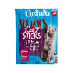 تشویقی مدادی گربه کوشیدا (Coshida) با طعم گوشت گوساله و مرغ مدل Cooshida Cat Stick Beef & Poultry بسته 5 عددی