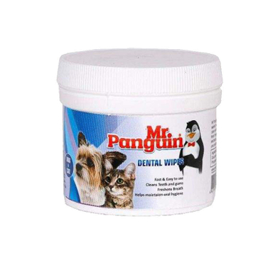دستمال تمیز کننده دندان حیوانات خانگی مستر پنگوین (Mr Panguin) مدل Dental Wipe بسته 70 عددی