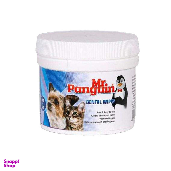 دستمال تمیز کننده دندان حیوانات خانگی مستر پنگوین (Mr Panguin) مدل Dental Wipe بسته 70 عددی