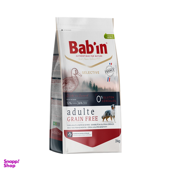 غذای خشک سگ بابین (Babin) مدل Babin Adult Duck Grain Free وزن 3 کیلوگرم