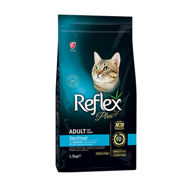 غذای خشک گربه رفلکس پلاس مدل Sterilised with Salmon وزن 1.5 کیلوگرم