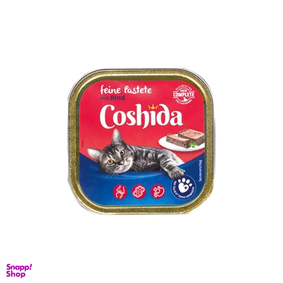 غذای کاسه ای گربه کوشیدا (Coshida) با طعم گوشت گاو وزن 100 گرم